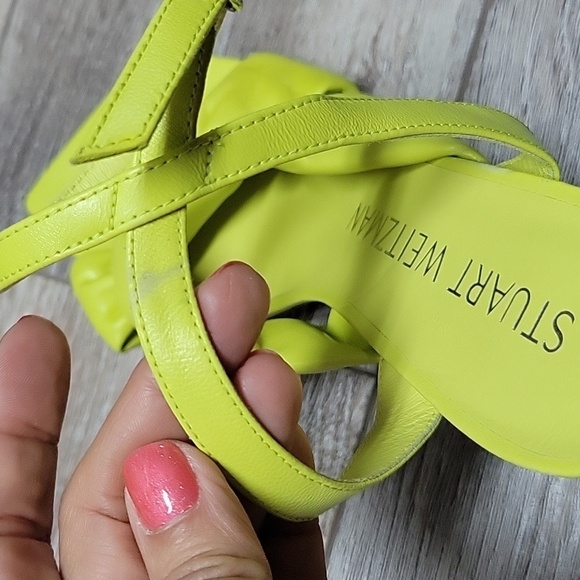 Stuart Weitzman Size 8 Pistachio Playa Ankle Strap 100 Knot Sandal - Picture 12 of 14
